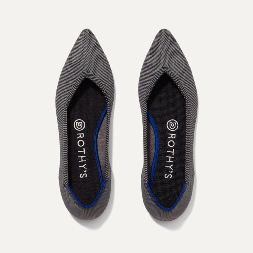 Rothy’s “The Point” Flat, Cloud Grey Birdseye